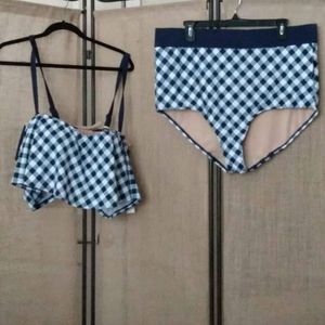 Lane Bryant - Gingham Print Bra Sized Bathing Suit 22W/40DDD